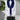 Three Piece Mens Suit with contrasting blue velvet lapel, matching bow tie and Black Pants