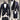 Single button three piece men's Suit with contrasting black velvet lapel, matching bow tie and Black Pants