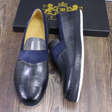 Genuine Leather sporty and stylish engraved premium slip-on Sneakers