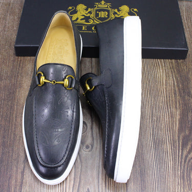 Ruffle Embossed Genuine Leather
