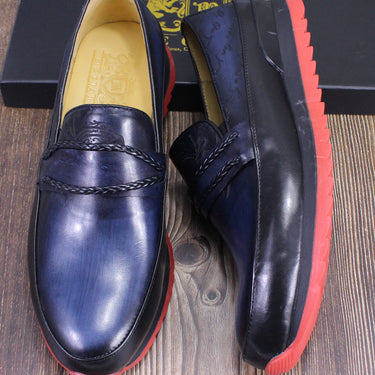 Reynolds Embossed Genuine Leather Casual Sneakers